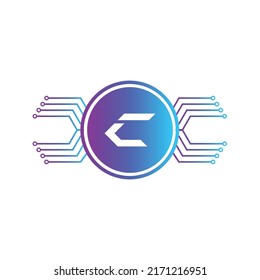 Design des Creative Letter-C-Logos mit Punkt- oder Punktsymbol