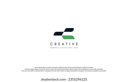 Creative Letter C logo design negative space style vector illustration.