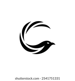 creative letter C logo flying birds logo design