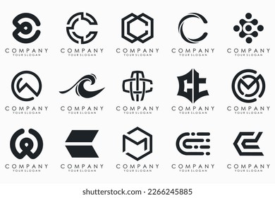 creative letter C logo icon set. design for business of luxury, elegant, simple.