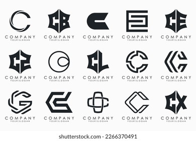 creative letter C logo icon set. design for business of luxury, elegant, simple.