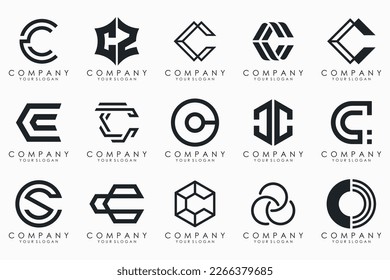 creative letter C logo icon set. design for business of luxury, elegant, simple.