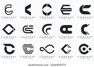 kreativer Buchstabe C Logo Symbol Set. Design für Geschäfte von Luxus, elegant, einfach.