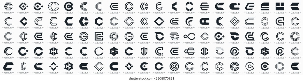 creative letter C logo icon set. design for business of luxury, elegant, simple.