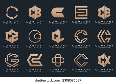 creative letter C logo icon set. design for business of luxury, elegant, simple.