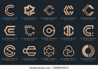 creative letter C logo icon set. design for business of luxury, elegant, simple.