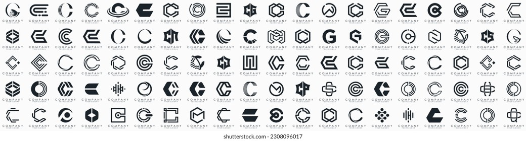 kreativer Buchstabe C Logo Symbol Set. Design für Geschäfte von Luxus, elegant, einfach.