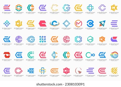creative letter C logo icon set. design for business of luxury, elegant, simple.