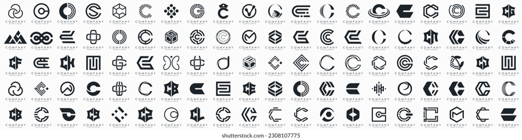creative letter C logo icon set. design for business of luxury, elegant, simple.