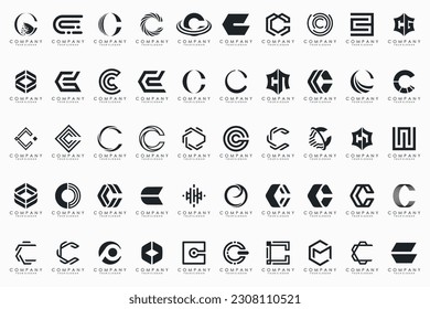 creative letter C logo icon set. design for business of luxury, elegant, simple.