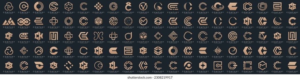 creative letter C logo icon set. design for business of luxury, elegant, simple.