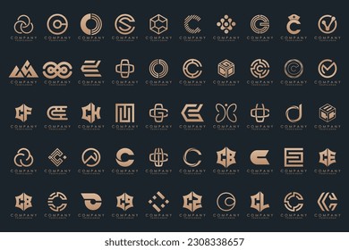 creative letter C logo icon set. design for business of luxury, elegant, simple.