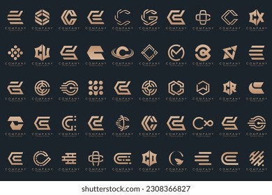 creative letter C logo icon set. design for business of luxury, elegant, simple.