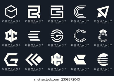 creative letter C logo icon set. design for business of luxury, elegant, simple.