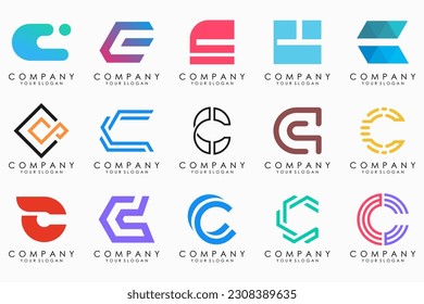 creative letter C logo icon set. design for business of luxury, elegant, simple.