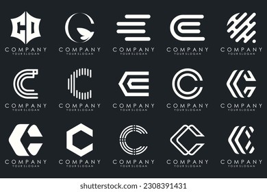 creative letter C logo icon set. design for business of luxury, elegant, simple.