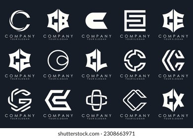 creative letter C logo icon set. design for business of luxury, elegant, simple.