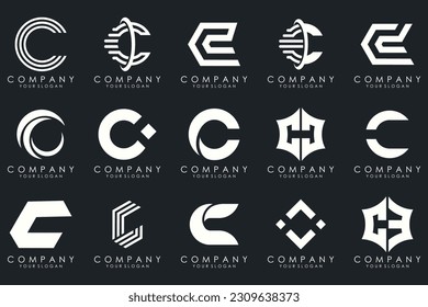 kreativer Buchstabe C Logo Symbol Set. Design für Geschäfte von Luxus, elegant, einfach.