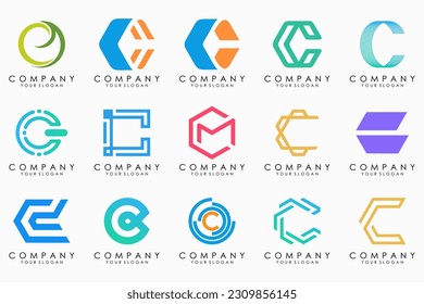 creative letter C logo icon set. design for business of luxury, elegant, simple.