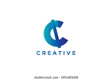 Logo de la carta creativa C. adecuado para medios, comercio, web, etc.