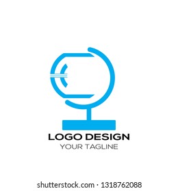 Creative letter C logo template. Modern flat letter C logo
