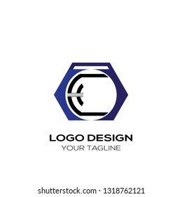 Creative letter C logo template. Modern flat letter C logo