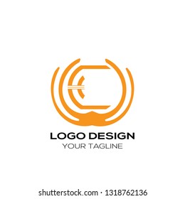 Creative letter C logo template. Modern flat letter C logo