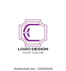 Creative letter C logo template. Modern flat letter C logo