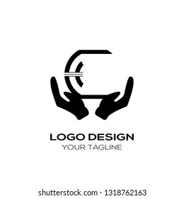 Creative letter C logo template. Modern flat letter C logo