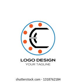 Creative letter C logo template. Modern flat letter C logo