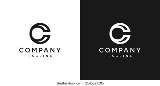 Creative Letter C Monogram Logo Design Icon Template White and Black Background