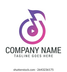 Creative Letter C Music Note Modern Vector Logo Design Templates