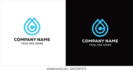 Creative Letter C Water Drop Logo design, Modern Logo Design Vector Illustration Template