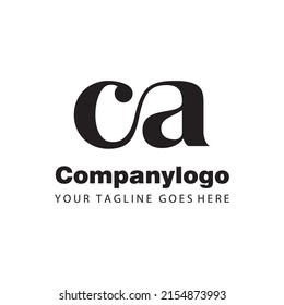 letra creativa ca para el diseño de la compañía del logotipo