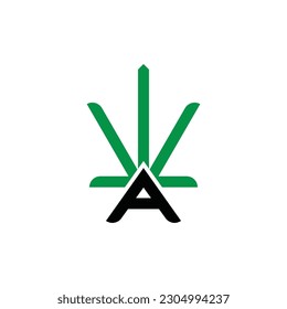 creative letter A cannabis Logo