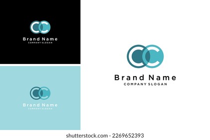 creative letter CC logo consulting coach vector template