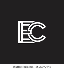Creative letter CE line art symbol minimal vector template.