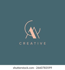 Creative Letter CM Logo Design - Concepto de marca moderna única.