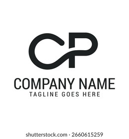 Plantillas de diseño de logotipos de Vector minimalista moderno de CP o PC para startups