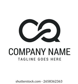 Letra criativa CQ ou QC Modelos modernos de design de logotipo de vetor minimalista para start-ups