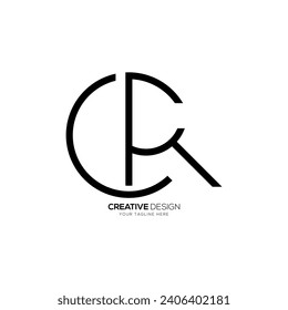 Creative letter Cr or Rc with elegant circle shape monogram minimal logo