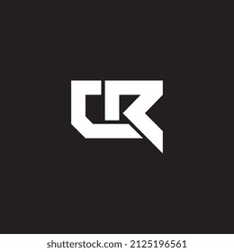 Creative letter CR typographic minimal logo, featuring clean lines and modern simplicity—ideal for startups, personal branding, design studios, and businesses seeking a sleek and sophisticated visual 