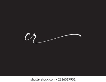 Creative letter CR typographic minimal logo design