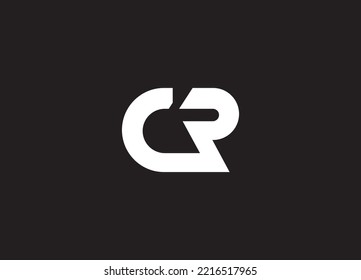 Design des kreativen Buchstabens CR typografische minimale Logo-Design