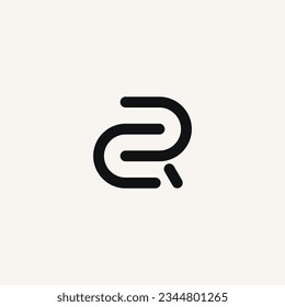 Creative letter CR typographic minimal logo design