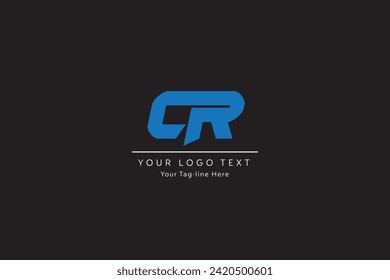 Creative letter CR typographic minimal logo