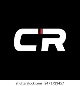 Creative letter CR typographic minimal logo