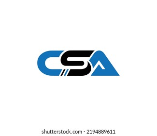 Creative Letter CSA Trendy Logo Design Vector Symbol Illustration.