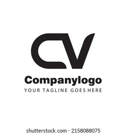 creative letter cv geometric for logo company design