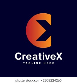 Vector de diseño de logotipo CX o C de letra creativa.